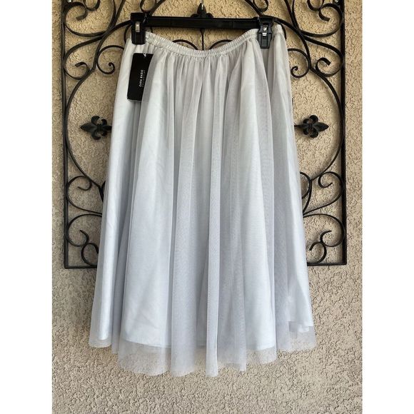 Zara Midi Tulle Skirt - Size Small - Dove Gray - Picture 2 of 8